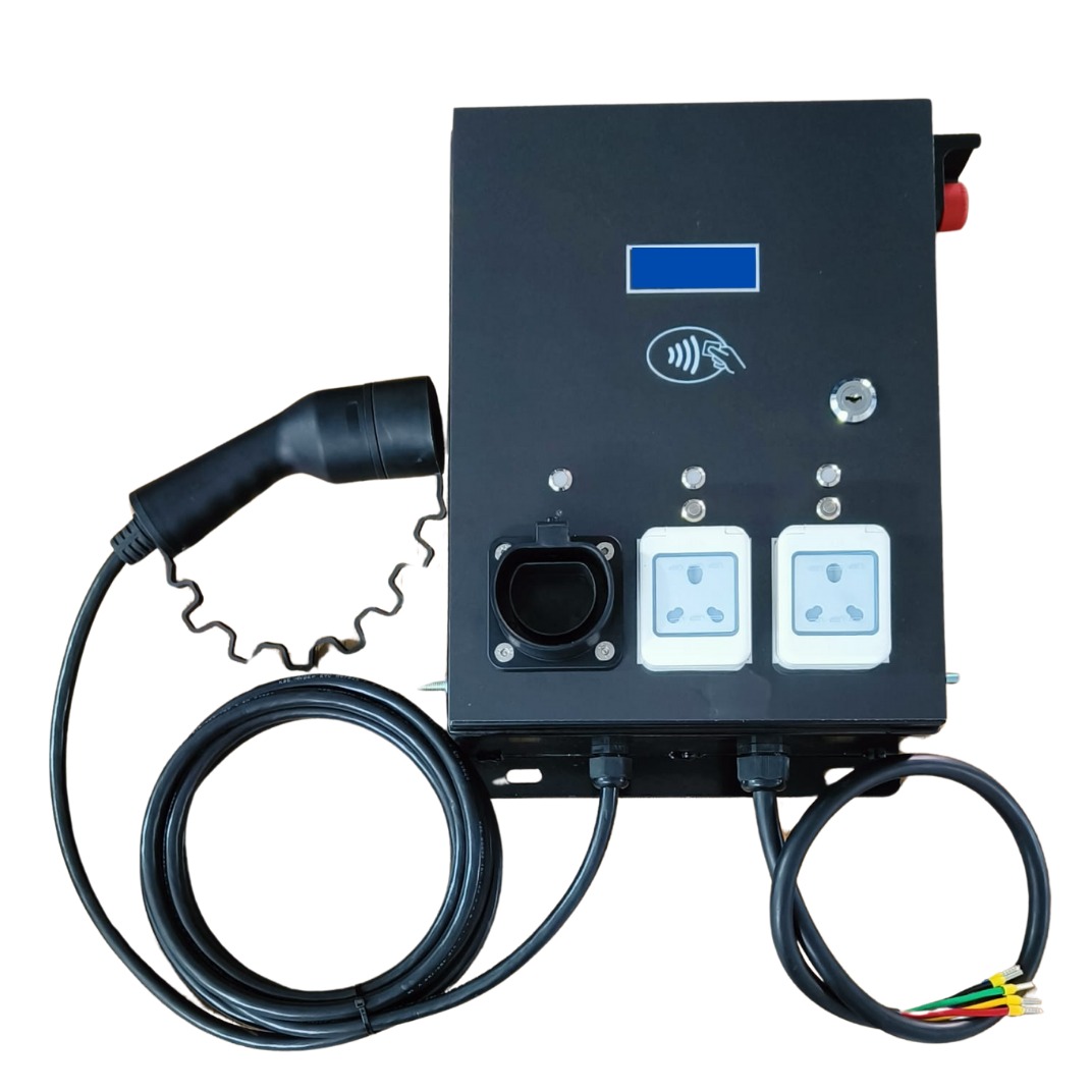 14kW AC Hybrid EV Charger | UJALO Triple Output OCPP Charger